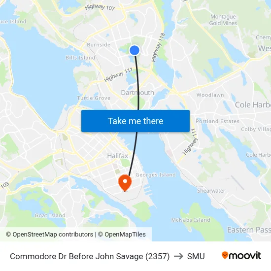Commodore Dr Before John Savage (2357) to SMU map