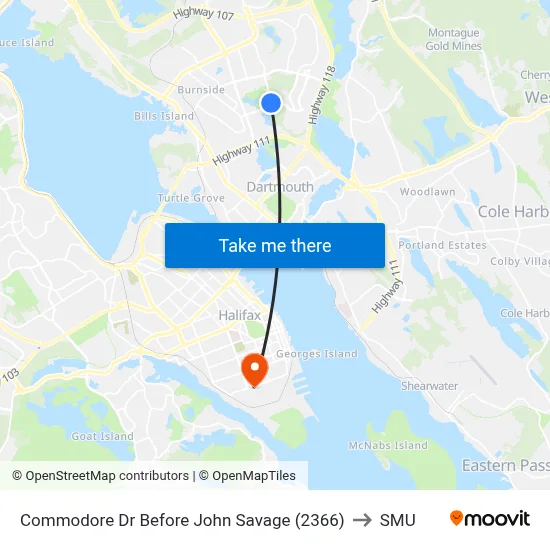 Commodore Dr Before John Savage (2366) to SMU map