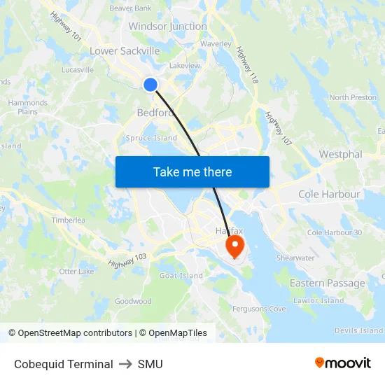 Cobequid Terminal to SMU map