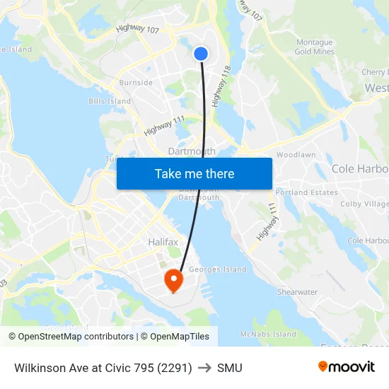 Wilkinson Ave at Civic 795 (2291) to SMU map