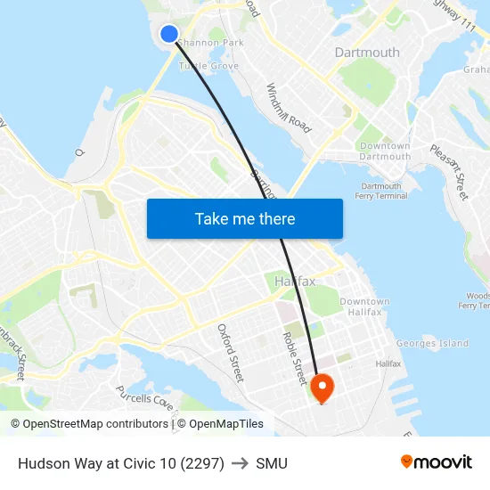 Hudson Way at Civic 10 (2297) to SMU map