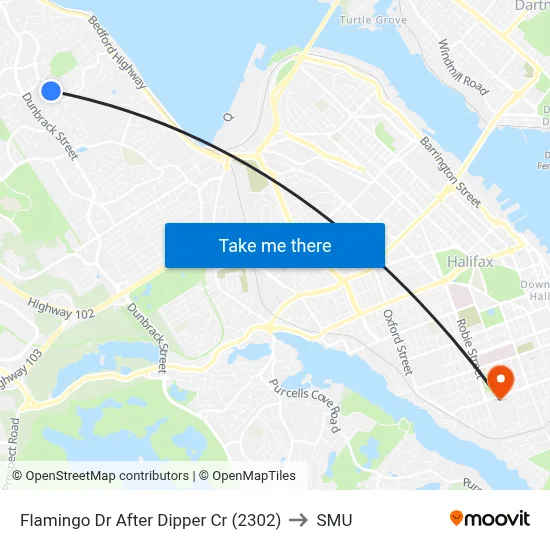 Flamingo Dr After Dipper Cr (2302) to SMU map