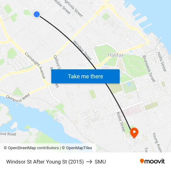 Windsor St After Young St (2015) to SMU map