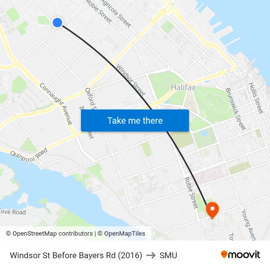 Windsor St Before Bayers Rd (2016) to SMU map