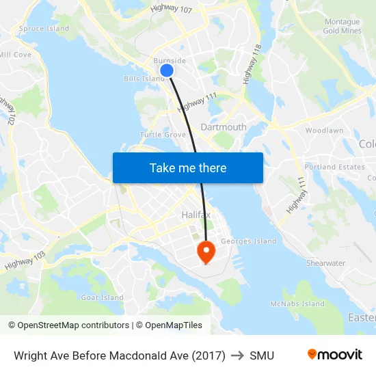 Wright Ave Before Macdonald Ave (2017) to SMU map