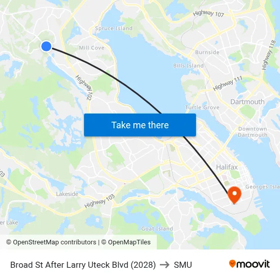 Broad St After Larry Uteck Blvd (2028) to SMU map