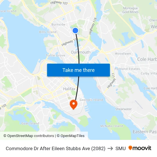 Commodore Dr After Eileen Stubbs Ave (2082) to SMU map