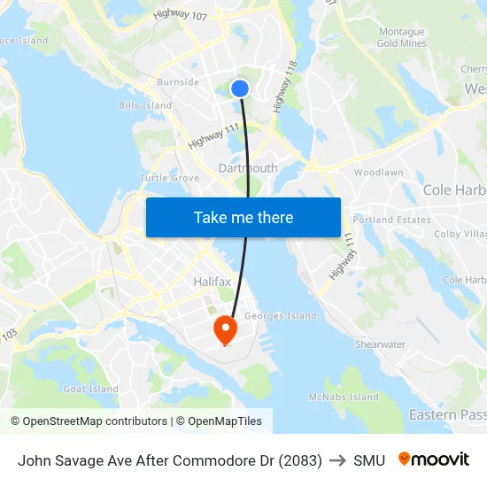 John Savage Ave After Commodore Dr (2083) to SMU map
