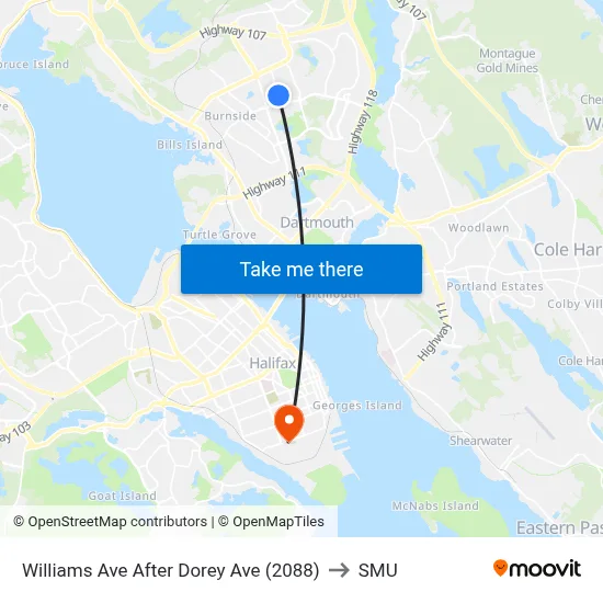 Williams Ave After Dorey Ave (2088) to SMU map
