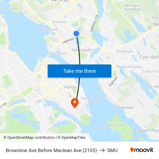 Brownlow Ave Before Maclean Ave (2105) to SMU map
