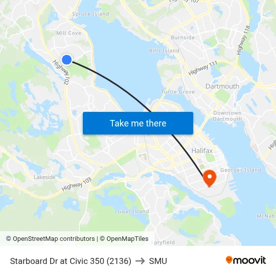Starboard Dr at Civic 350 (2136) to SMU map