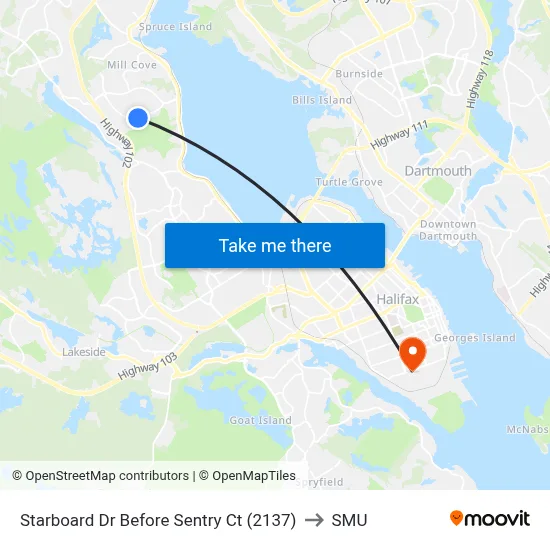 Starboard Dr Before Sentry Ct (2137) to SMU map