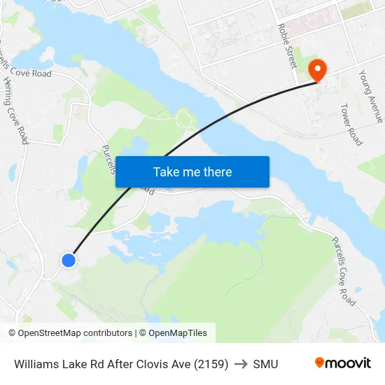 Williams Lake Rd After Clovis Ave (2159) to SMU map