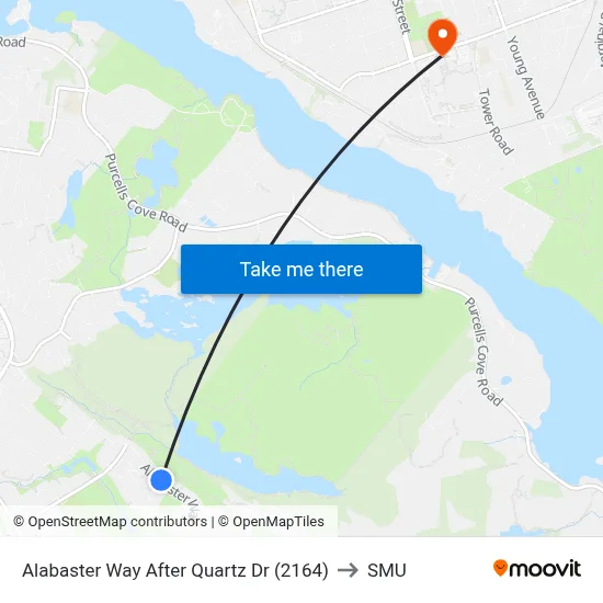 Alabaster Way After Quartz Dr (2164) to SMU map