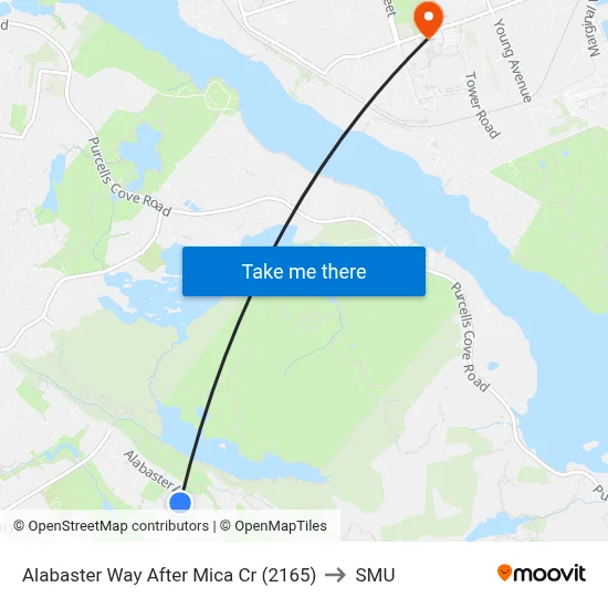 Alabaster Way After Mica Cr (2165) to SMU map