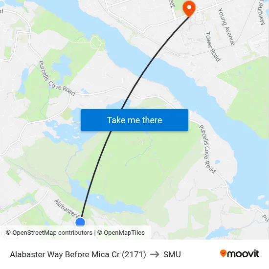 Alabaster Way Before Mica Cr (2171) to SMU map