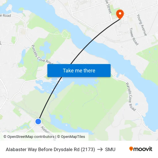 Alabaster Way Before Drysdale Rd (2173) to SMU map