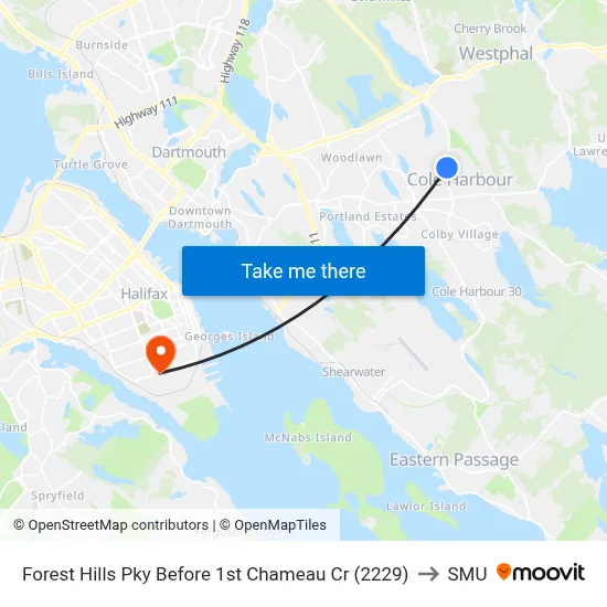 Forest Hills Pky Before 1st Chameau Cr (2229) to SMU map