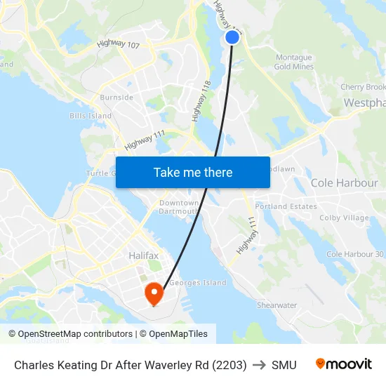Charles Keating Dr After Waverley Rd (2203) to SMU map