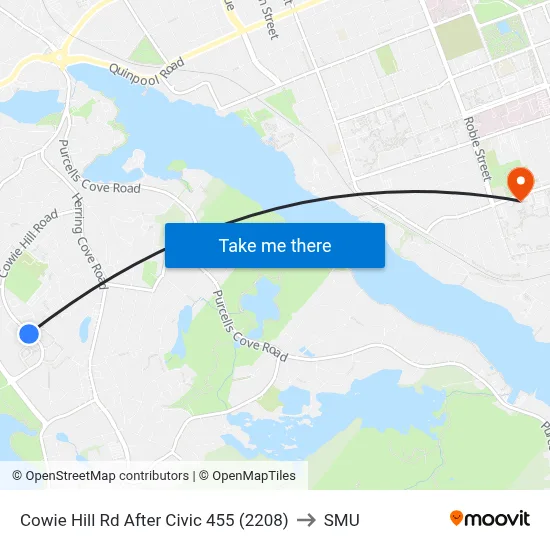 Cowie Hill Rd After Civic 455 (2208) to SMU map