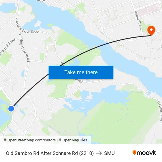 Old Sambro Rd After Schnare Rd (2210) to SMU map