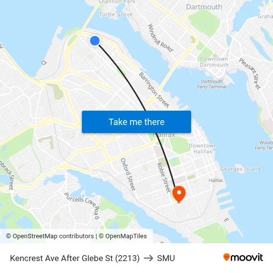 Kencrest Ave After Glebe St (2213) to SMU map