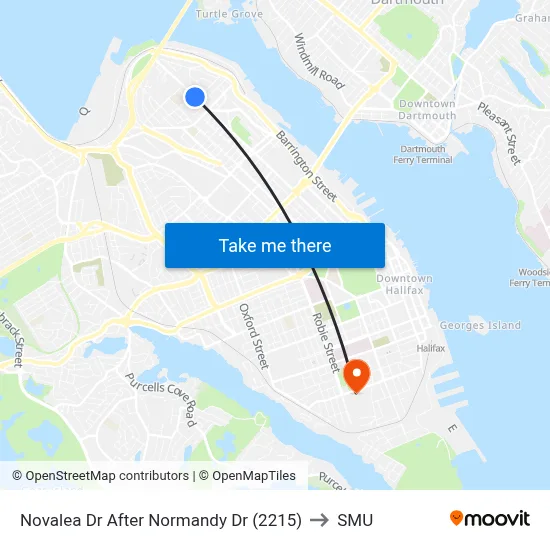Novalea Dr After Normandy Dr (2215) to SMU map