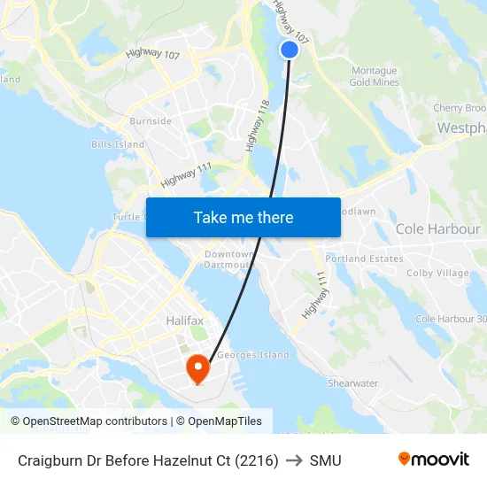 Craigburn Dr Before Hazelnut Ct (2216) to SMU map