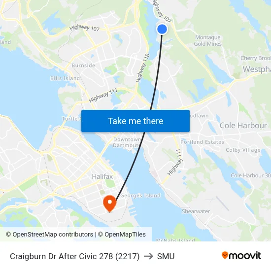 Craigburn Dr After Civic 278 (2217) to SMU map