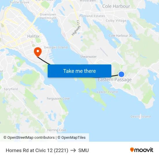Hornes Rd at Civic 12 (2221) to SMU map