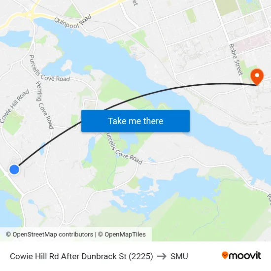 Cowie Hill Rd After Dunbrack St (2225) to SMU map
