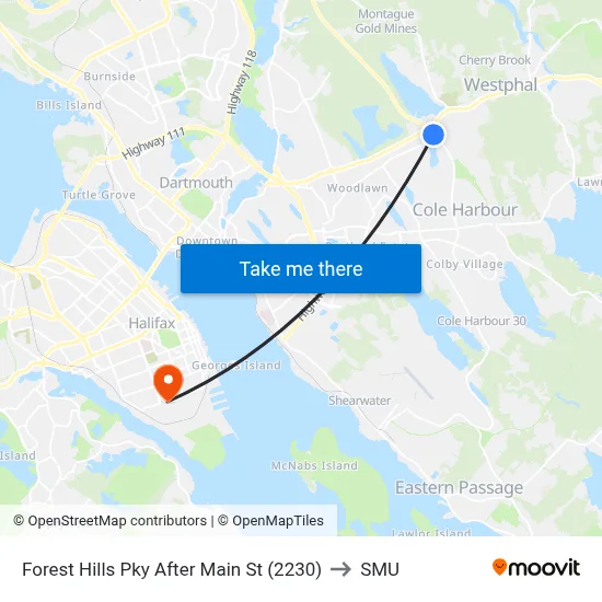 Forest Hills Pky After Main St (2230) to SMU map
