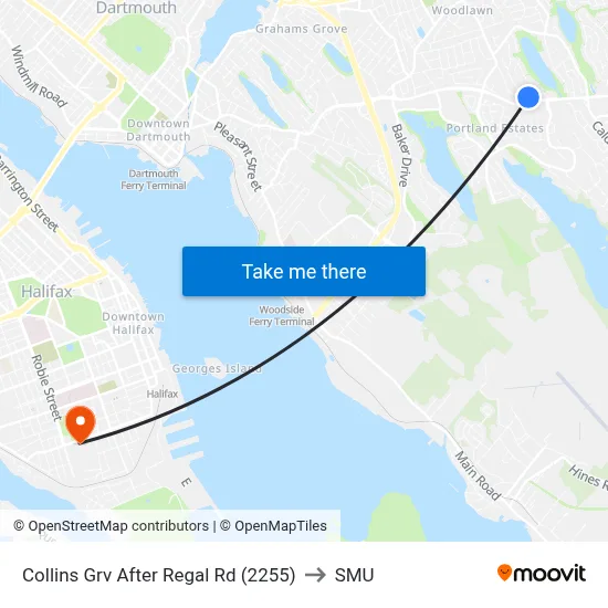 Collins Grv After Regal Rd (2255) to SMU map