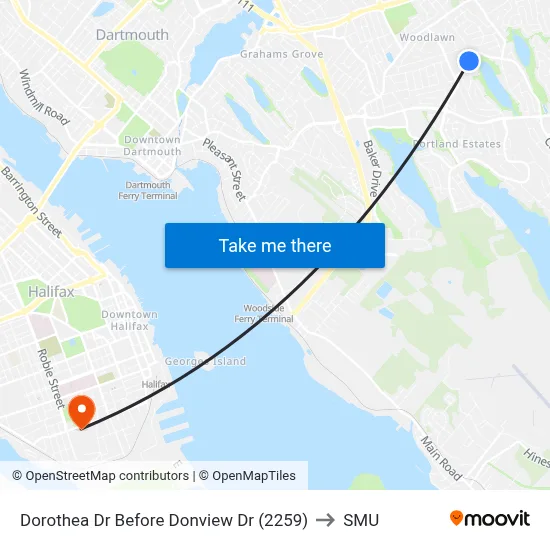 Dorothea Dr Before Donview Dr (2259) to SMU map