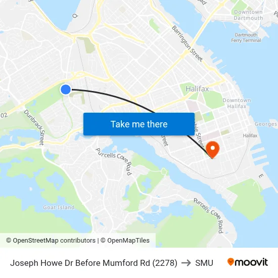 Joseph Howe Dr Before Mumford Rd (2278) to SMU map