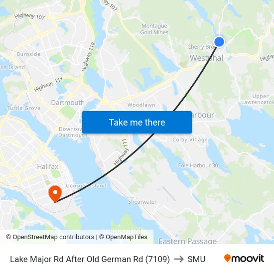 Lake Major Rd After Old German Rd (7109) to SMU map