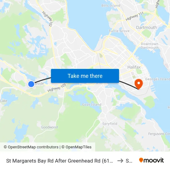 St Margarets Bay Rd After Greenhead Rd (6156) to SMU map