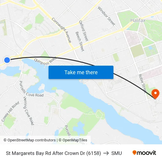 St Margarets Bay Rd After Crown Dr (6158) to SMU map