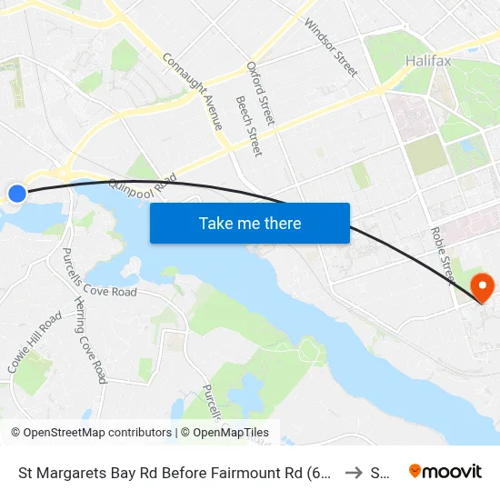 St Margarets Bay Rd Before Fairmount Rd (6159) to SMU map