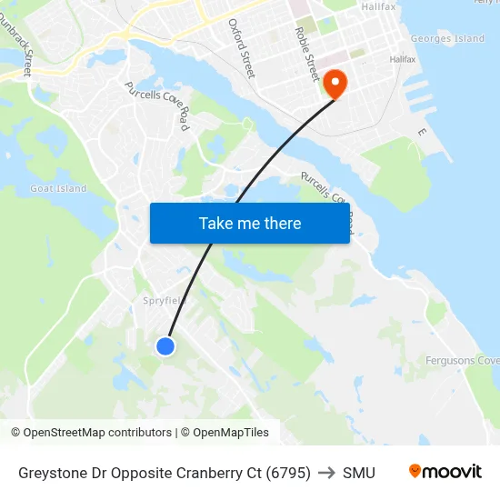 Greystone Dr Opposite Cranberry Ct (6795) to SMU map