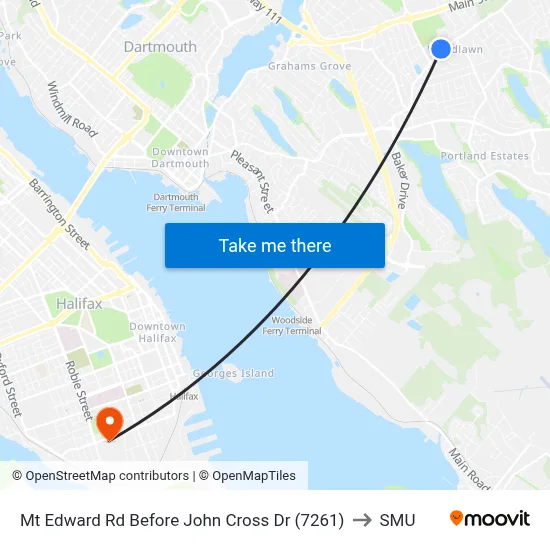 Mt Edward Rd Before John Cross Dr (7261) to SMU map