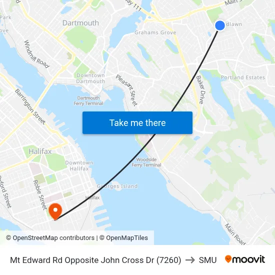 Mt Edward Rd Opposite John Cross Dr (7260) to SMU map