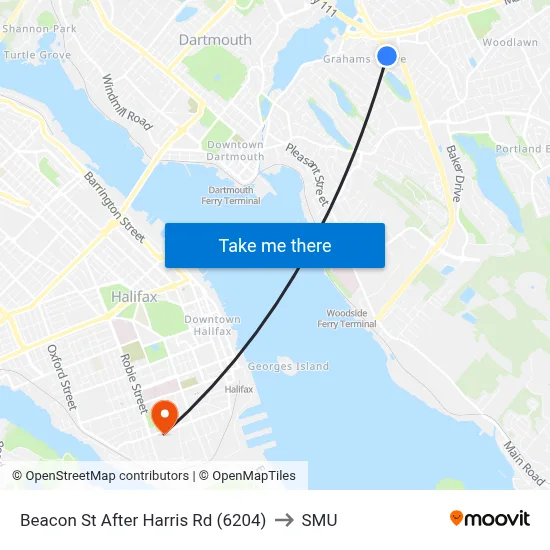 Beacon St After Harris Rd (6204) to SMU map
