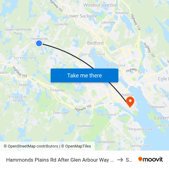Hammonds Plains Rd After Glen Arbour Way (6809) to SMU map