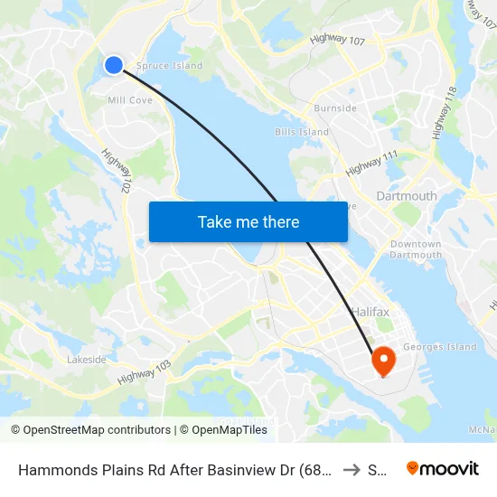 Hammonds Plains Rd After Basinview Dr (6804) to SMU map