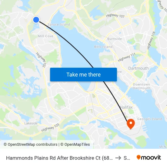 Hammonds Plains Rd After Brookshire Ct (6803) to SMU map