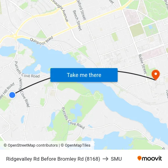 Ridgevalley Rd Before Bromley Rd (8168) to SMU map
