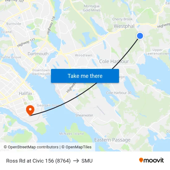 Ross Rd at Civic 156 (8764) to SMU map