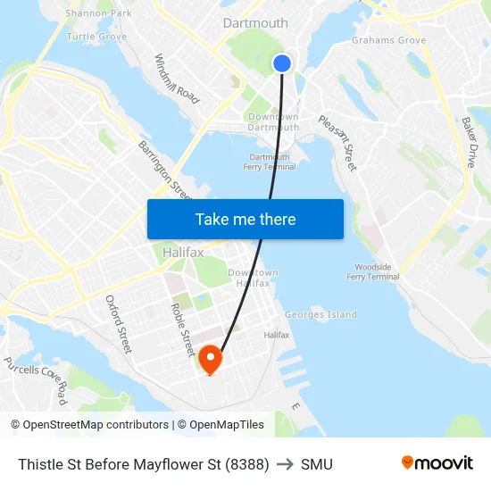 Thistle St Before Mayflower St (8388) to SMU map