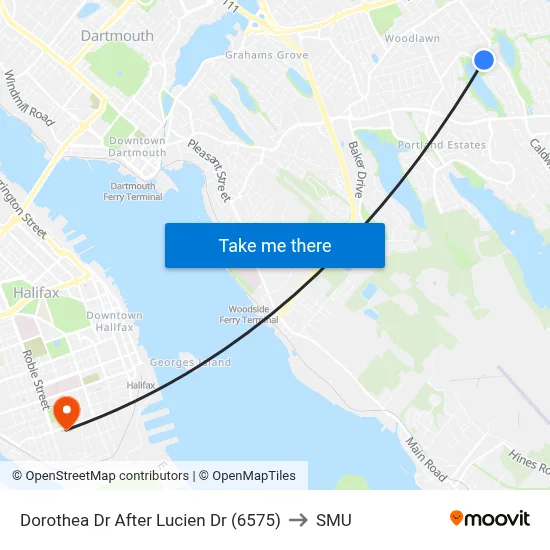 Dorothea Dr After Lucien Dr (6575) to SMU map